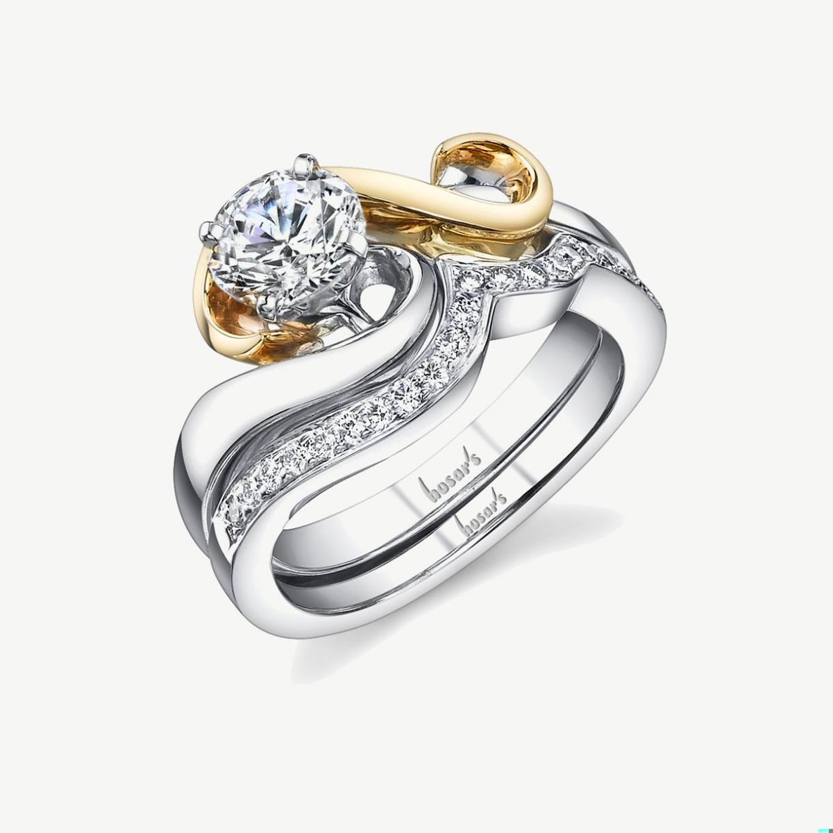 Picture of 14K Gold Swirl Diamond Semi-Mount Engagement Ring