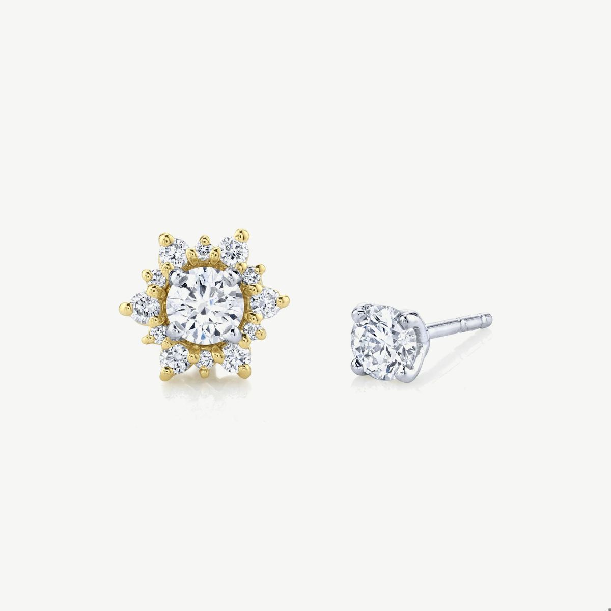 Picture of 14K Yellow Gold  Star Halo Earring Jackets for Solitaire Studs (Studs Sold Separately)