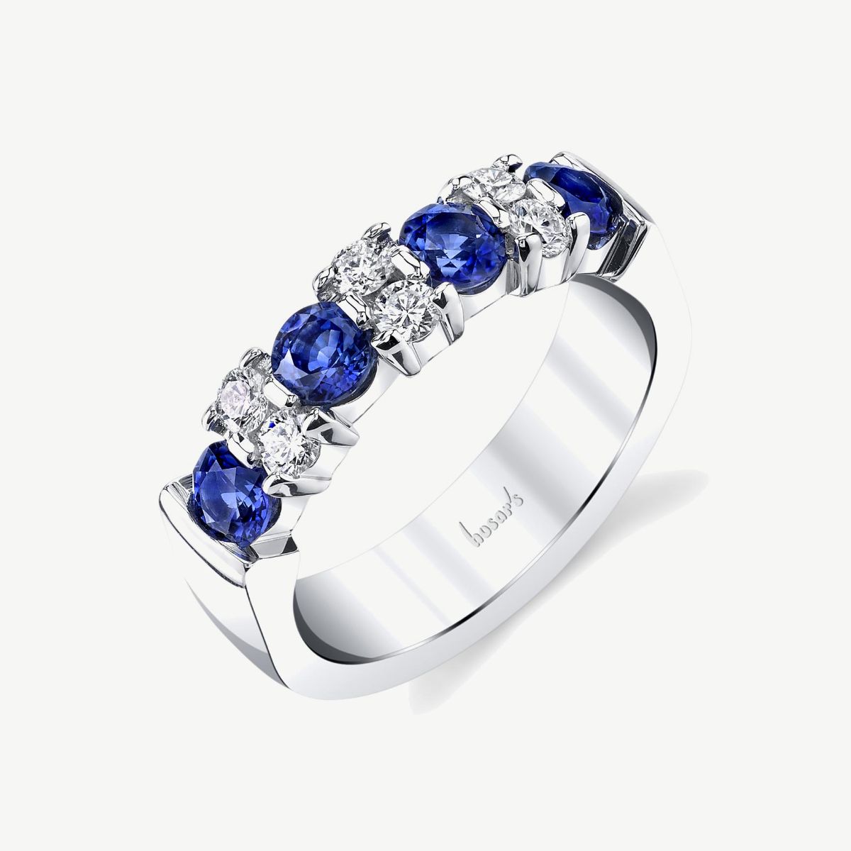 Picture of 14K White Gold Blue Sapphire Garland Ring