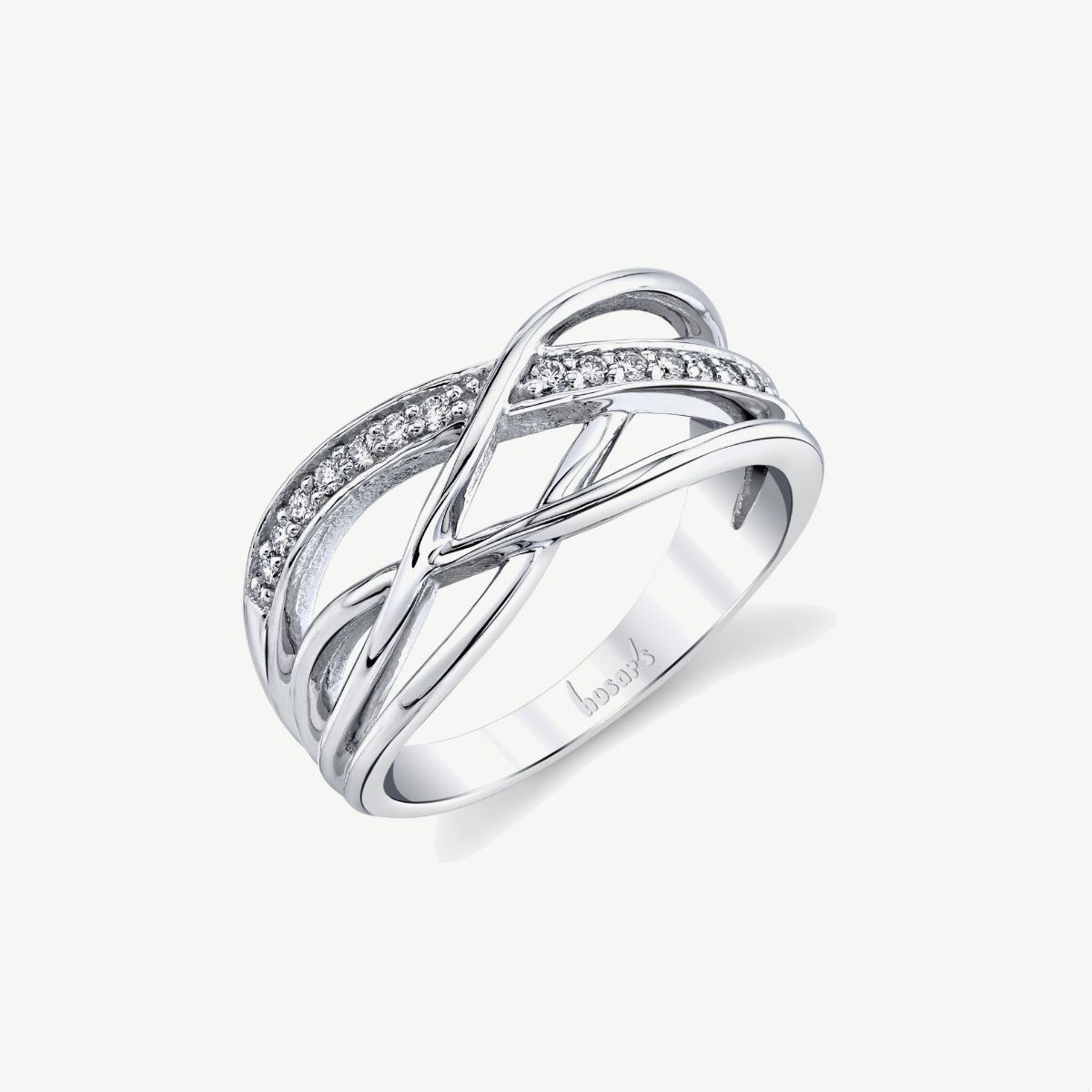 Picture of 14K White Gold Diamond Crossover Ring