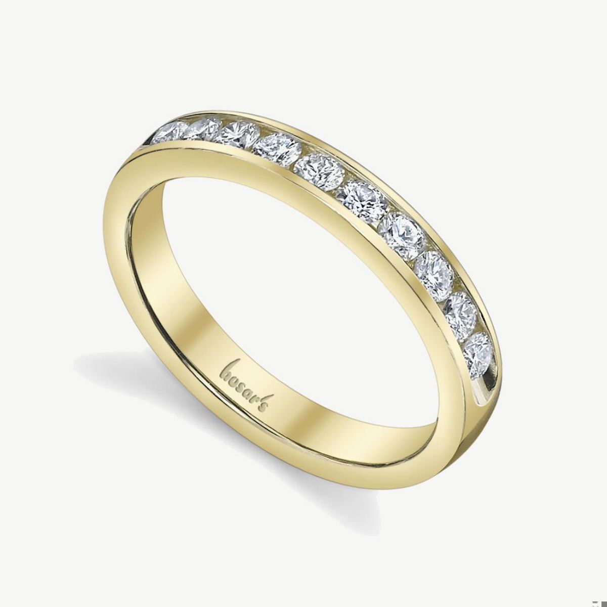 Picture of 14K Yellow Gold Simple Channel Set Diamond Stackable Band