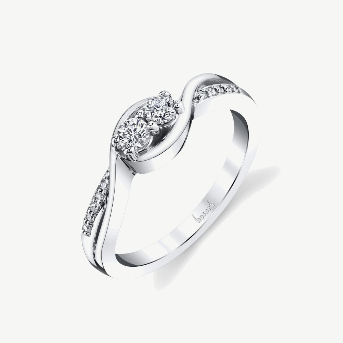 Picture of 14K White Gold "Me and You" Diamond Engagement Ring