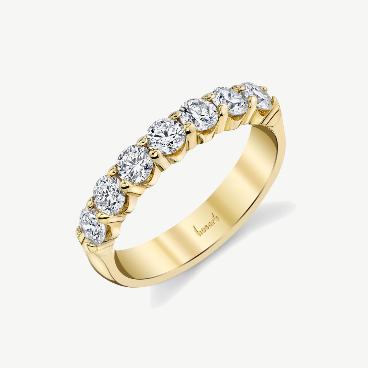 Picture of 14K Yellow Gold Diamond Bar Set Half-Eternity Band