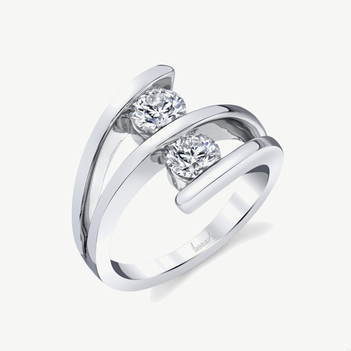 Picture of 14K White Gold "Me and You" Diamond Engagement Ring