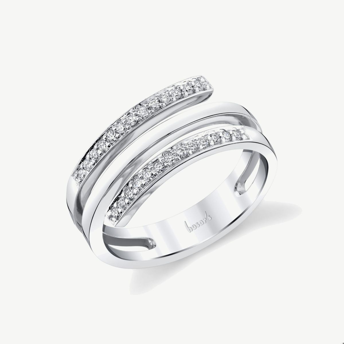 Picture of 14K White Gold Modern Open Design Diamond Band