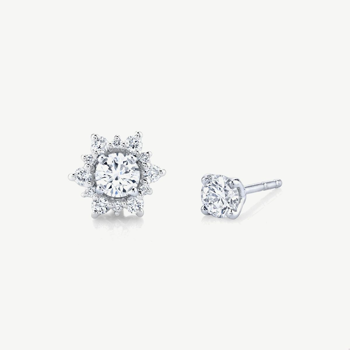 Picture of 14K White Gold  Star Halo Earring Jackets for Solitaire Studs (Studs Sold Separately)