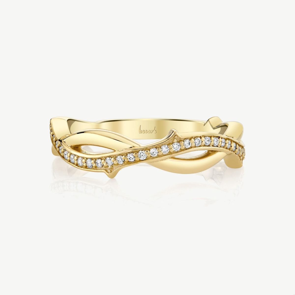 Picture of 14K Yellow Gold Diamond Swirl Band