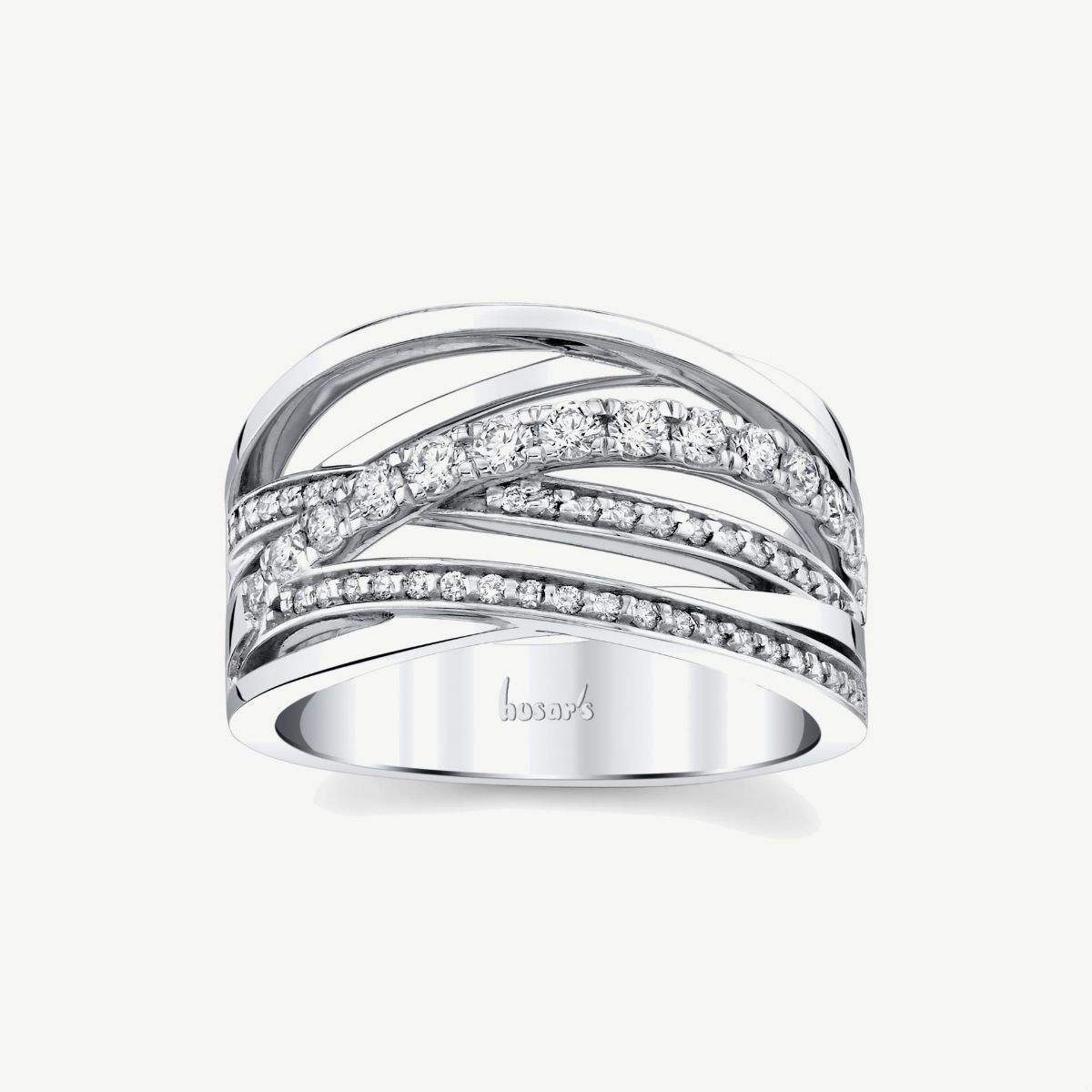 Picture of 14K White Gold Open Criss Cross Diamond Band