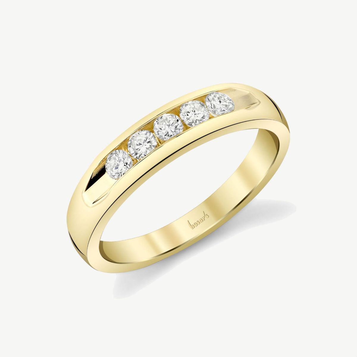 Picture of 14K Yellow Gold Simple Channel Set Diamond Stackable Band