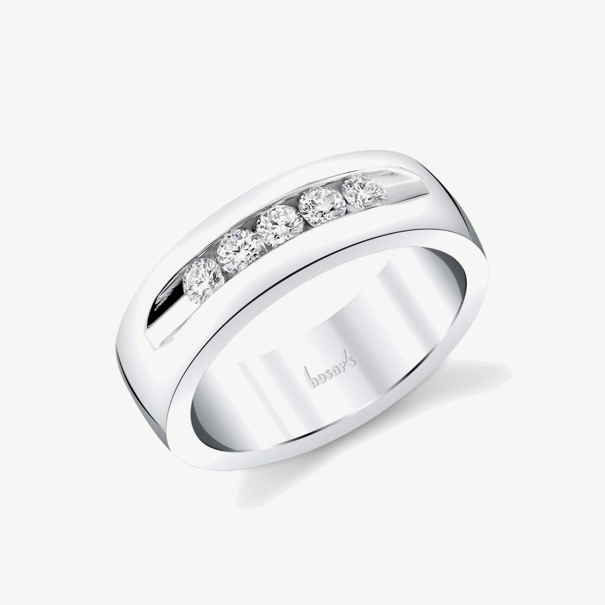 Picture of 14K White Gold Men's Diamond Channel Set Wedding Band