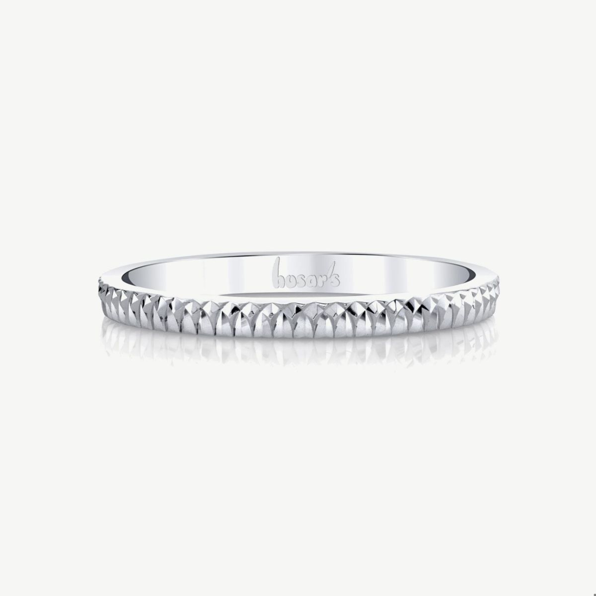 Picture of 14K White Gold Engraved Wedding Band