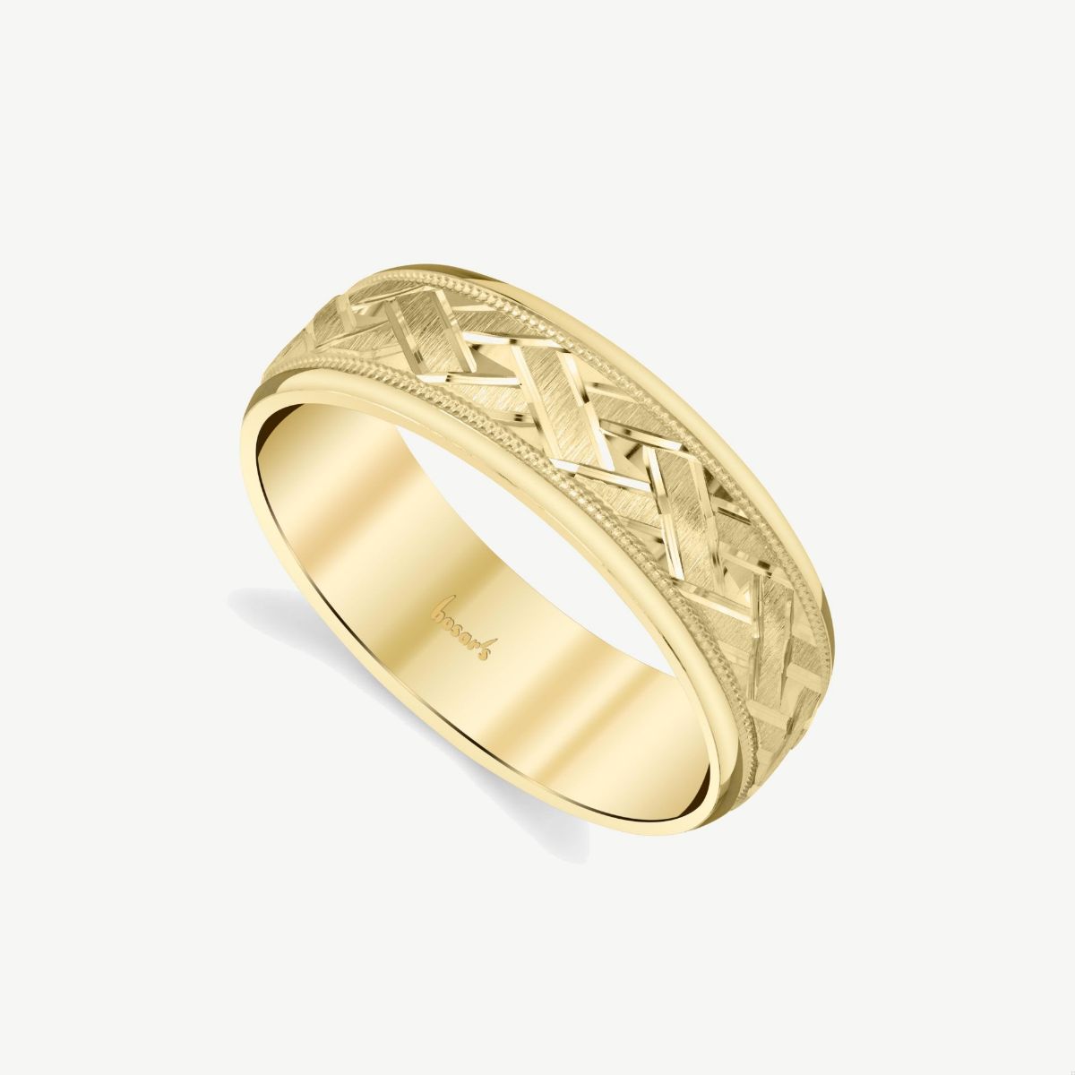 Picture of 14K Yellow Gold Engraved Wedding Band